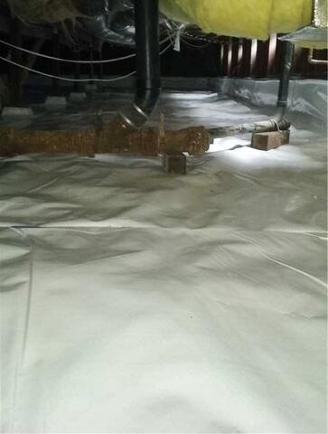 Installed CleanSpace® Crawl Space Vapor Barrier system