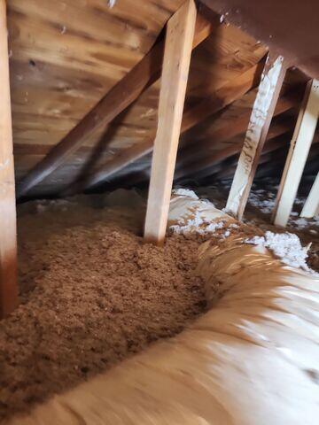 Insulation being installed