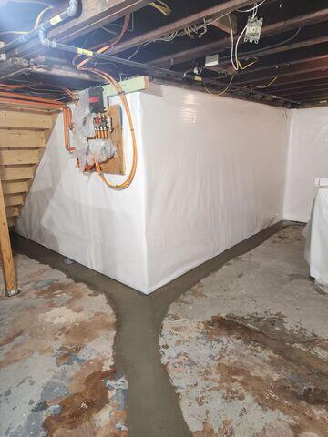 CleanSpace Moisture Barrier and WaterGuard French Drain
