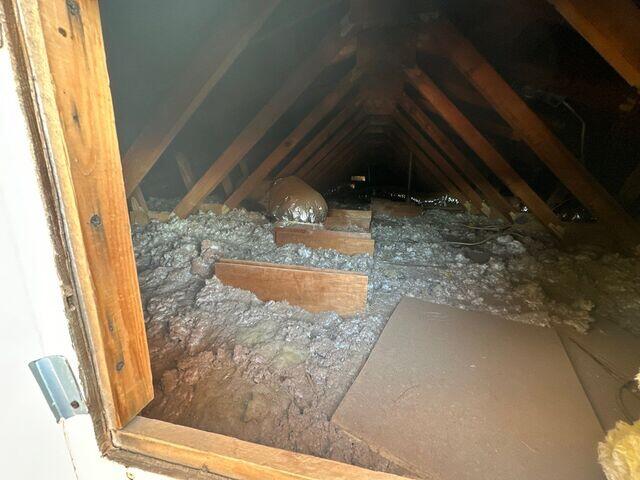 Opening to attic.