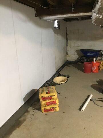 During Basement Waterproofing