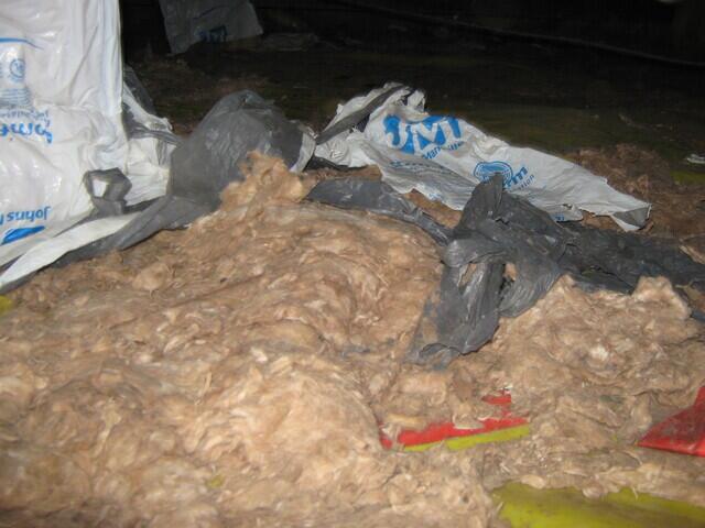 Soggy insulation is destroyed in Aromas, CA, crawlspace