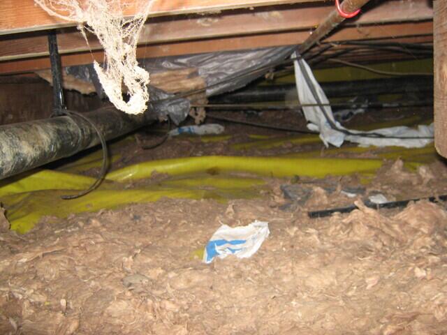 Serious water damage to this Aromas, CA, home crawlspace