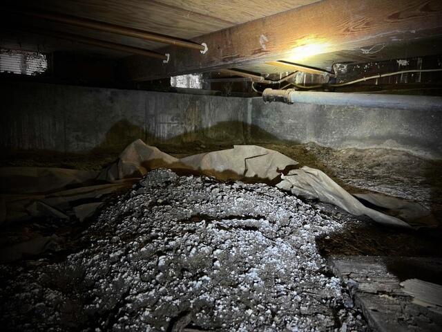 Mold spores in Pebble Beach, CA, home crawlspace