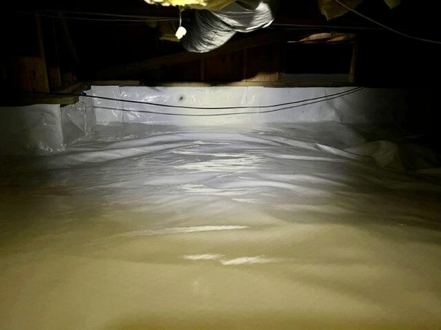 Sealed crawl space liner to keep moisture and dampness at bay.