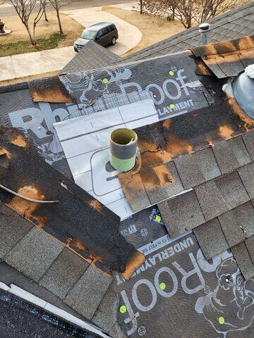 Installing the lead pipe.