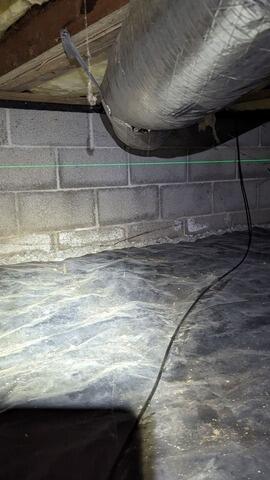 Laser Level Revealing Settling Foundation