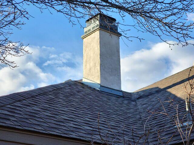 Chimney needing repair.