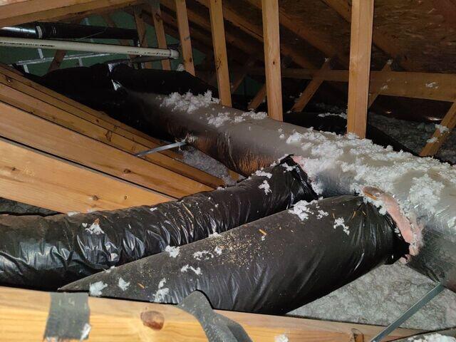 HVAC Ductwork running through attic