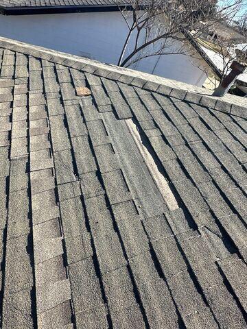 Shingles Flown off