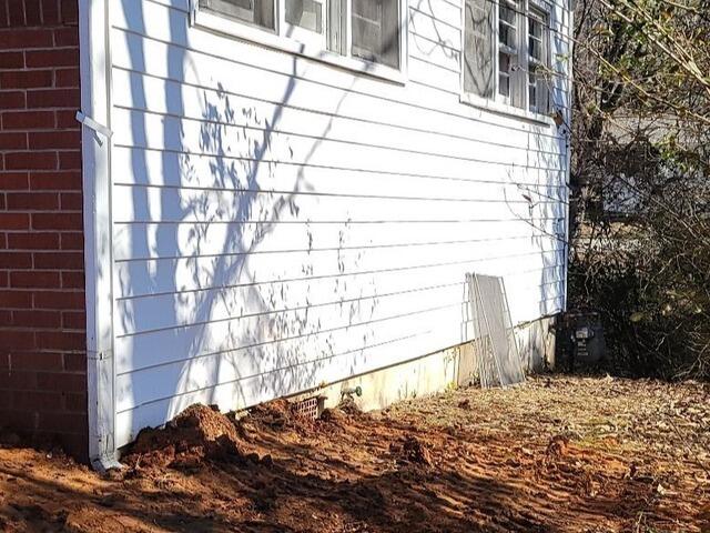 A picture of the job site after our crew finished installing the helical piers.