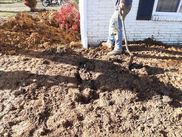 Digging for a Down Spout Extension