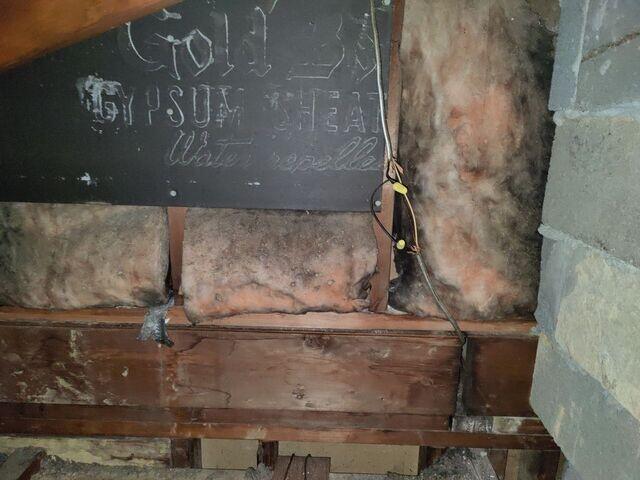 Attic space adjacent to living space.