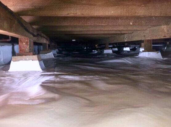 CleanSpace® Crawl Space Vapor Barrier system in Pescadero, California, home