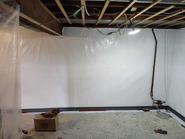 Waterproofing membrane on wall