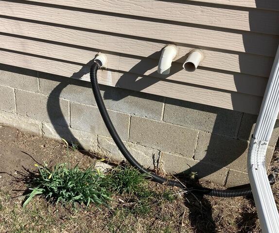 Old discharge- Sump Pump 1