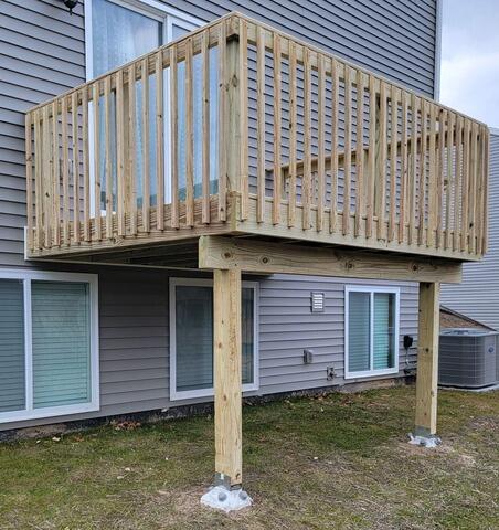 Newly Built Deck With Dimond Pier Footings