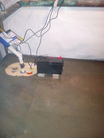 New Sump Pump System in Shoreham, Vermont, by Matt Clark's Northern Basement Systems.
