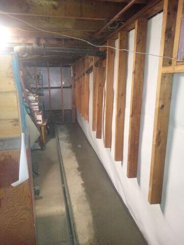 Custom-designed waterproofing System in Shoreham, Vermont, by Matt Clark's Northern Basement Systems.