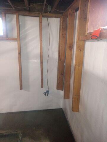 Custom-designed waterproofing System in Shoreham, Vermont, by Matt Clark's Northern Basement Systems.