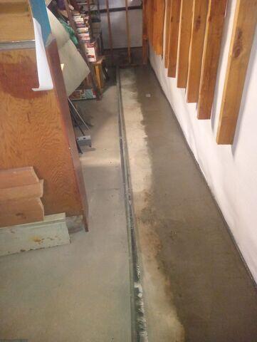 Custom-designed waterproofing System in Shoreham, Vermont, by Matt Clark's Northern Basement Systems.