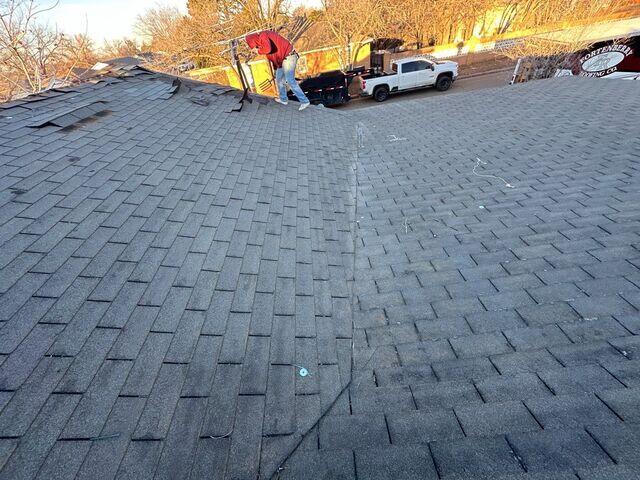 1st process of getting the shingles off