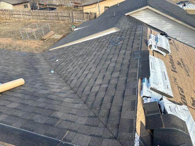 Starting the process of adding shingles
