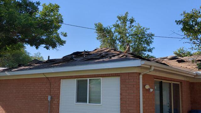 Piles of old shingles