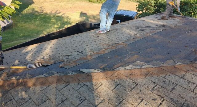 Crew members hard a work.