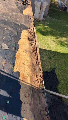 Damaged and rotting decking.