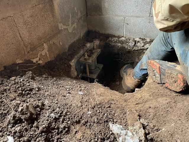 Push Piers Inside the Crawl Space