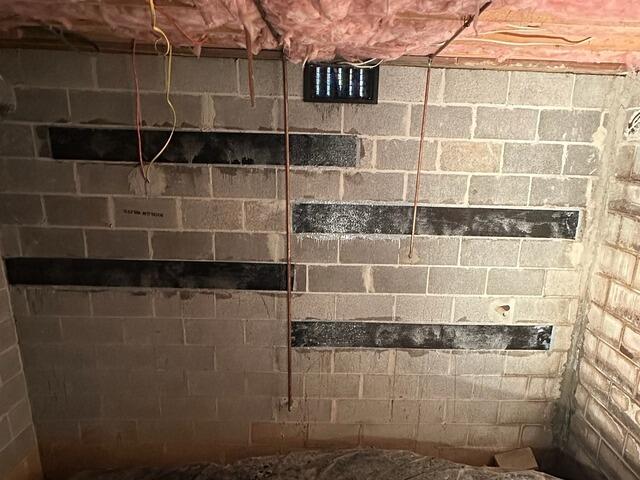 To reinforce an adjacent wall, our crew installed Carbon Fiber Armor.