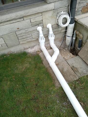 Discharge pipes.