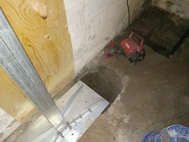 Ceiling is supported temporarily