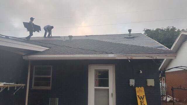 Fortenberry Roof Crews starting the take down of the roof.