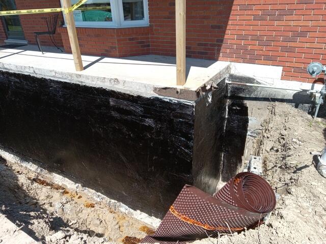Tar is applied