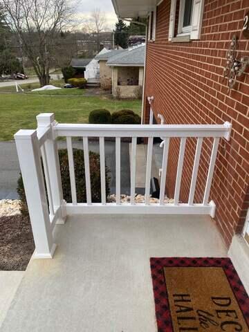 White 36" Superior T Vinyl Railing.