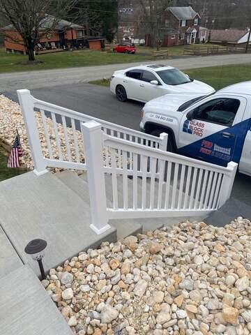 White 36" Superior T Vinyl Railing.