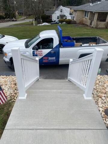 White 36" Superior T Vinyl Railing.