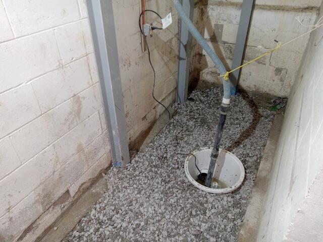 Sump liner installed