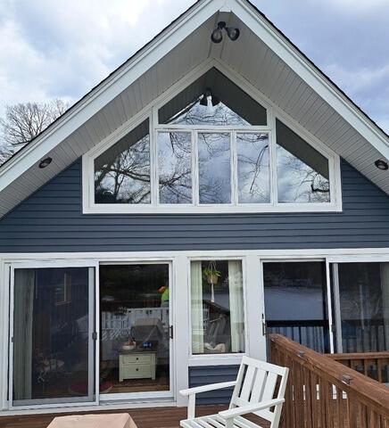 Rear of home and back deck