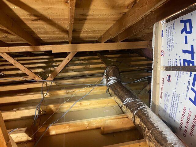 Attic after being vacuumed.