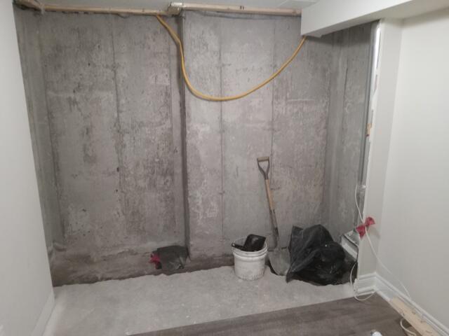 Poured concrete foundation