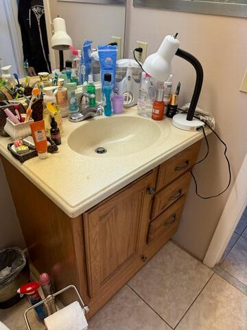 Messy bathroom