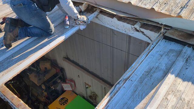 Removal of Skylight and Cleaning around the area.