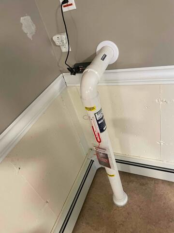 Radon Pipe Installation
