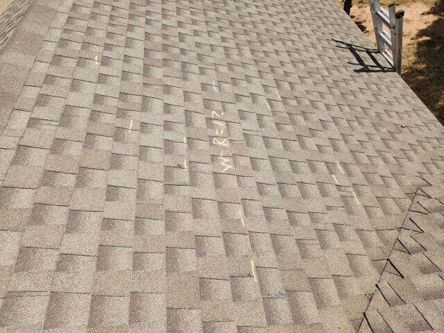 Hail hits on the roof.