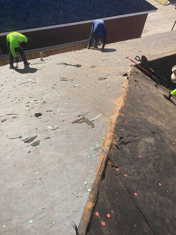 Removing the shingles.