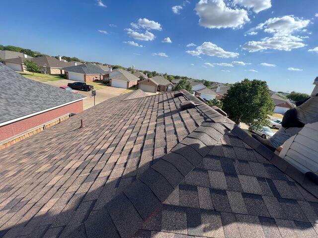 Ending the day with a completed roof.