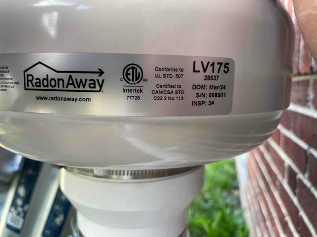 Powerful Radon Fan Installation